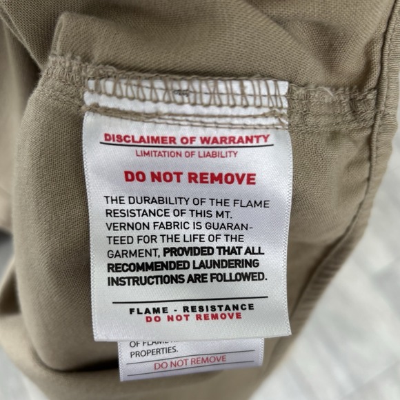 Ariat Shirt Mens XL Tall Beige FR Flame Resistant CAT 2 Button Up Durable - Picture 11 of 12